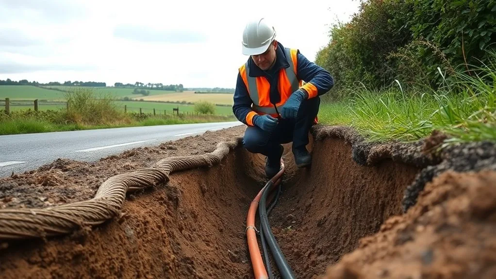 Underground Cable Installation in Sandwich | Buried Power & Data Lines